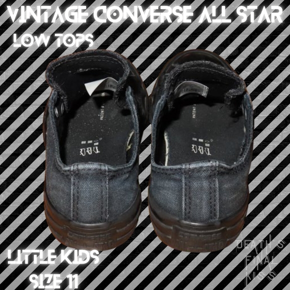 Converse All Star black mono & blue canvas low top sneakers shoes 11 - Picture 6 of 14